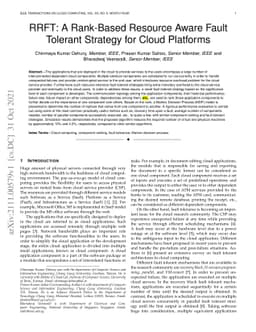 RRFT: A Rank-Based Resource Aware Fault Tolerant Strategy for Cloud
  Platforms