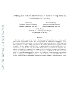 Settling the Horizon-Dependence of Sample Complexity in Reinforcement
  Learning