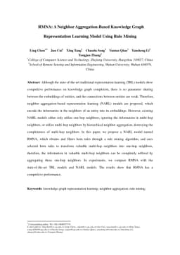 RMNA: A Neighbor Aggregation-Based Knowledge Graph Representation
  Learning Model Using Rule Mining