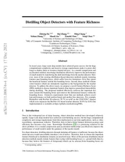 Distilling Object Detectors with Feature Richness