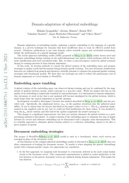 Domain-adaptation of spherical embeddings