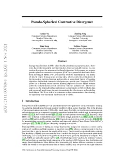 Pseudo-Spherical Contrastive Divergence