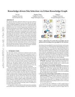 Knowledge-driven Site Selection via Urban Knowledge Graph