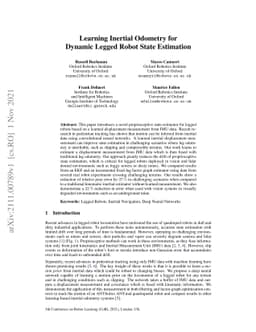Learning Inertial Odometry for Dynamic Legged Robot State Estimation