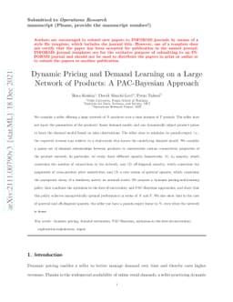 Dynamic Pricing and Demand Learning on a Large Network of Products: A
  PAC-Bayesian Approach