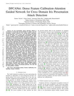 DFCANet: Dense Feature Calibration-Attention Guided Network for Cross
  Domain Iris Presentation Attack Detection