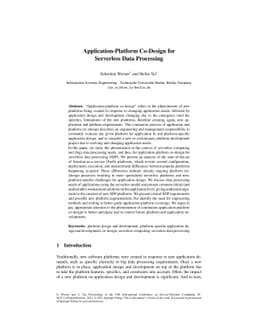Application-Platform Co-Design for Serverless Data Processing