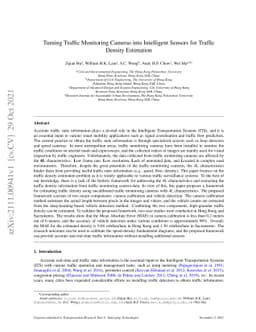 Turning Traffic Monitoring Cameras into Intelligent Sensors for Traffic
  Density Estimation