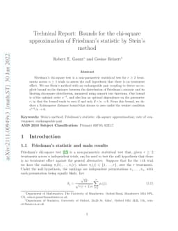 Bounds for the chi-square approximation of Friedman's statistic by
  Stein's method