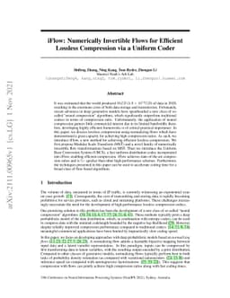 iFlow: Numerically Invertible Flows for Efficient Lossless Compression
  via a Uniform Coder