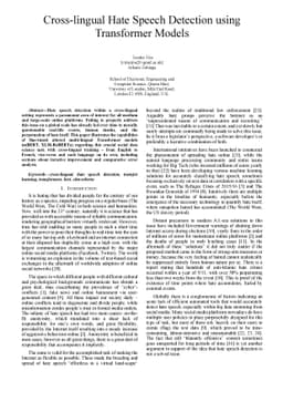 Cross-lingual Hate Speech Detection using Transformer Models