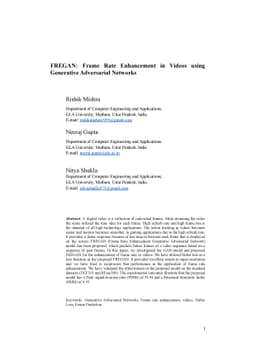 FREGAN : an application of generative adversarial networks in enhancing
  the frame rate of videos