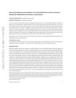 Hierarchical Decision Ensembles- An inferential framework for uncertain
  Human-AI collaboration in forensic examinations