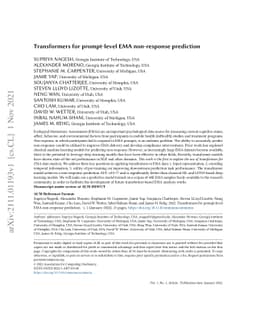 Transformers for prompt-level EMA non-response prediction