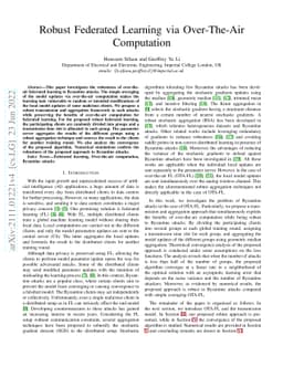 Robust Federated Learning via Over-The-Air Computation