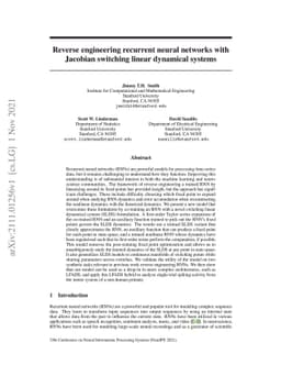 Reverse engineering recurrent neural networks with Jacobian switching
  linear dynamical systems
