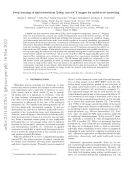 Deep learning of multi-resolution X-Ray micro-CT images for multi-scale
  modelling