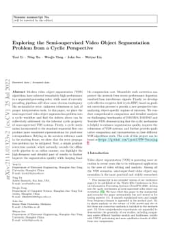 Exploring the Semi-supervised Video Object Segmentation Problem from a
  Cyclic Perspective