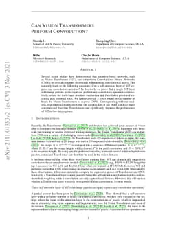 Can Vision Transformers Perform Convolution?
