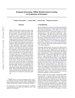 Koopman Q-learning: Offline Reinforcement Learning via Symmetries of
  Dynamics