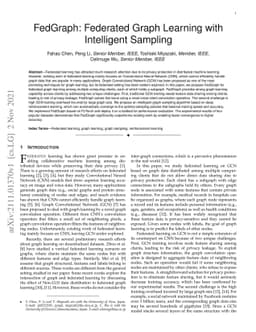 FedGraph: Federated Graph Learning with Intelligent Sampling