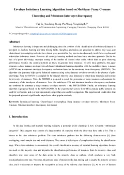 Envelope Imbalance Learning Algorithm based on Multilayer Fuzzy C-means
  Clustering and Minimum Interlayer discrepancy