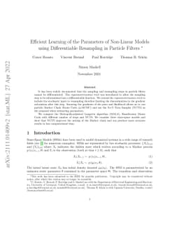 Efficient Learning of the Parameters of Non-Linear Models using
  Differentiable Resampling in Particle Filters