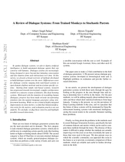 A Review of Dialogue Systems: From Trained Monkeys to Stochastic Parrots