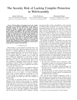The Security Risk of Lacking Compiler Protection in WebAssembly