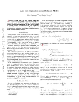 Zero-Shot Translation using Diffusion Models