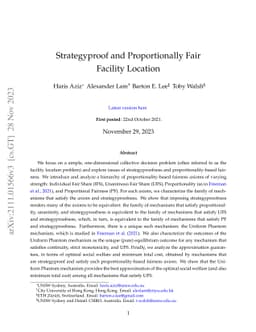 Strategyproof and Proportionally Fair Facility Location