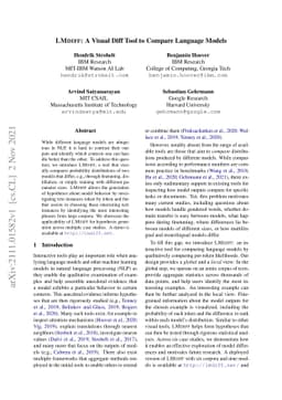 LMdiff: A Visual Diff Tool to Compare Language Models
