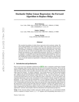 Stochastic Online Linear Regression: the Forward Algorithm to Replace
  Ridge