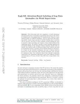 LogLAB: Attention-Based Labeling of Log Data Anomalies via Weak
  Supervision