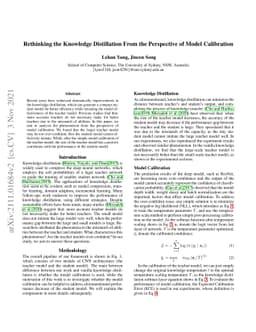 Rethinking the Knowledge Distillation From the Perspective of Model
  Calibration