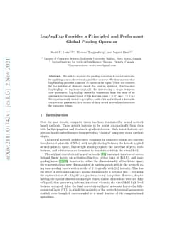 LogAvgExp Provides a Principled and Performant Global Pooling Operator