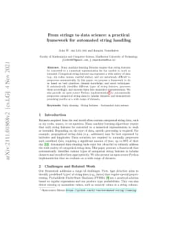 From Strings to Data Science: a Practical Framework for Automated String
  Handling