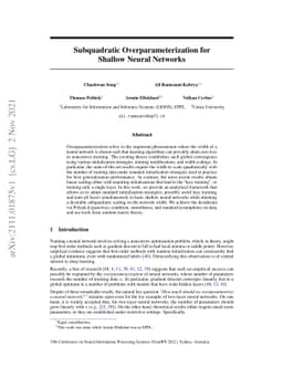Subquadratic Overparameterization for Shallow Neural Networks