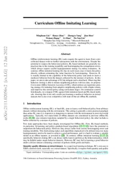 Curriculum Offline Imitation Learning
