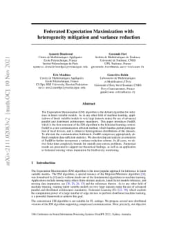 Federated Expectation Maximization with heterogeneity mitigation and
  variance reduction