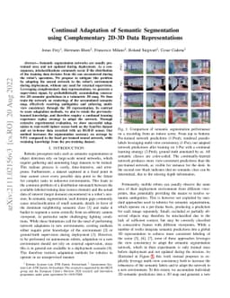 Continual Adaptation of Semantic Segmentation using Complementary 2D-3D
  Data Representations
