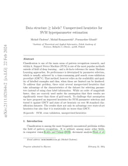 Data structure > labels? Unsupervised heuristics for SVM hyperparameter
  estimation