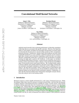 Convolutional Motif Kernel Networks