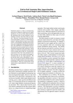 End-to-End Annotator Bias Approximation on Crowdsourced Single-Label
  Sentiment Analysis