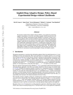 Implicit Deep Adaptive Design: Policy-Based Experimental Design without
  Likelihoods