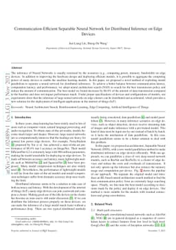 Communication-Efficient Separable Neural Network for Distributed
  Inference on Edge Devices