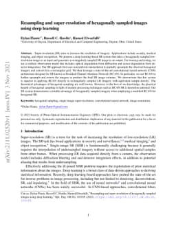 Resampling and super-resolution of hexagonally sampled images using deep
  learning