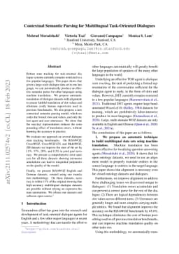 Contextual Semantic Parsing for Multilingual Task-Oriented Dialogues