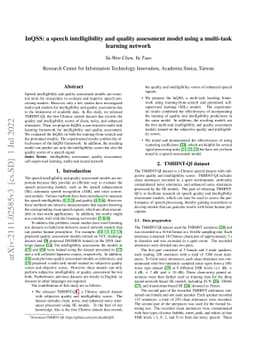 InQSS: a speech intelligibility and quality assessment model using a
  multi-task learning network