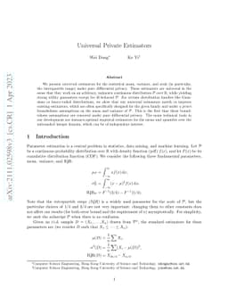 Universal Private Estimators